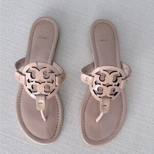 Tory Burch Miller Patent Leather Top and leather bottom Sandals